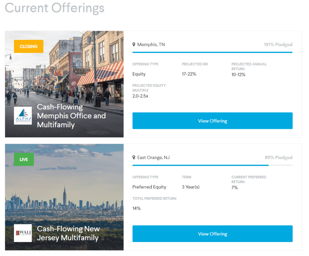 EquityMultiple offerings