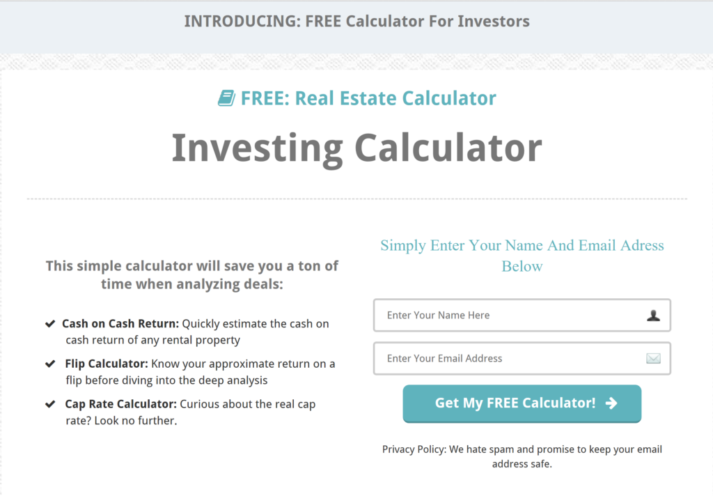 real estate squeeze page