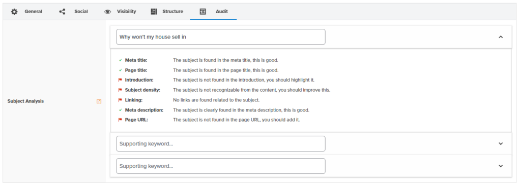 SEO options